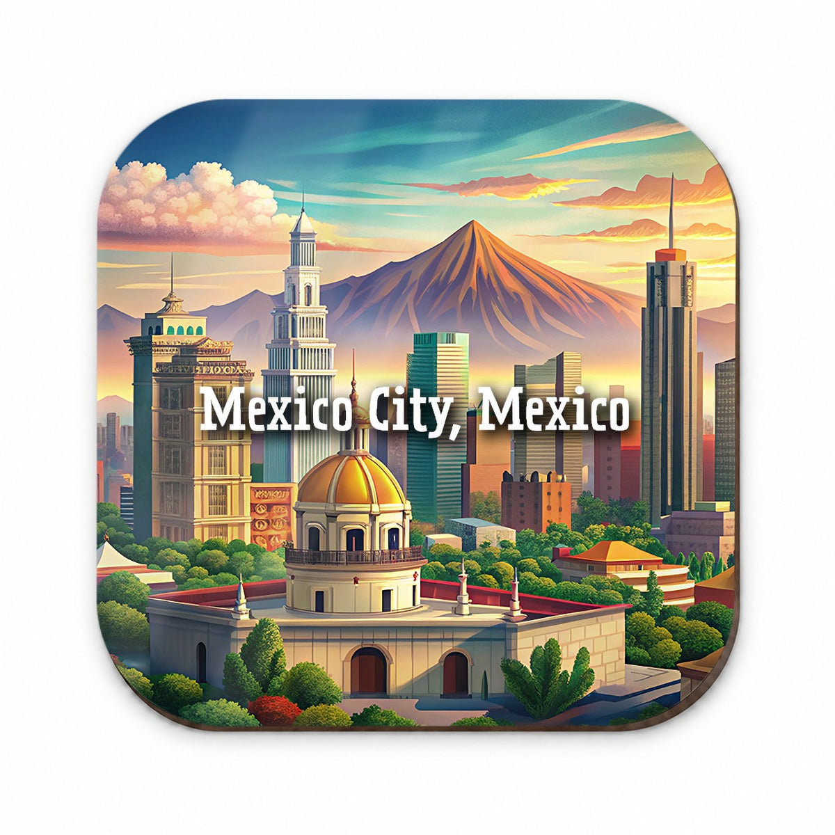Mexico City, Mexico Travel City Country Stamp Fridge Magnet