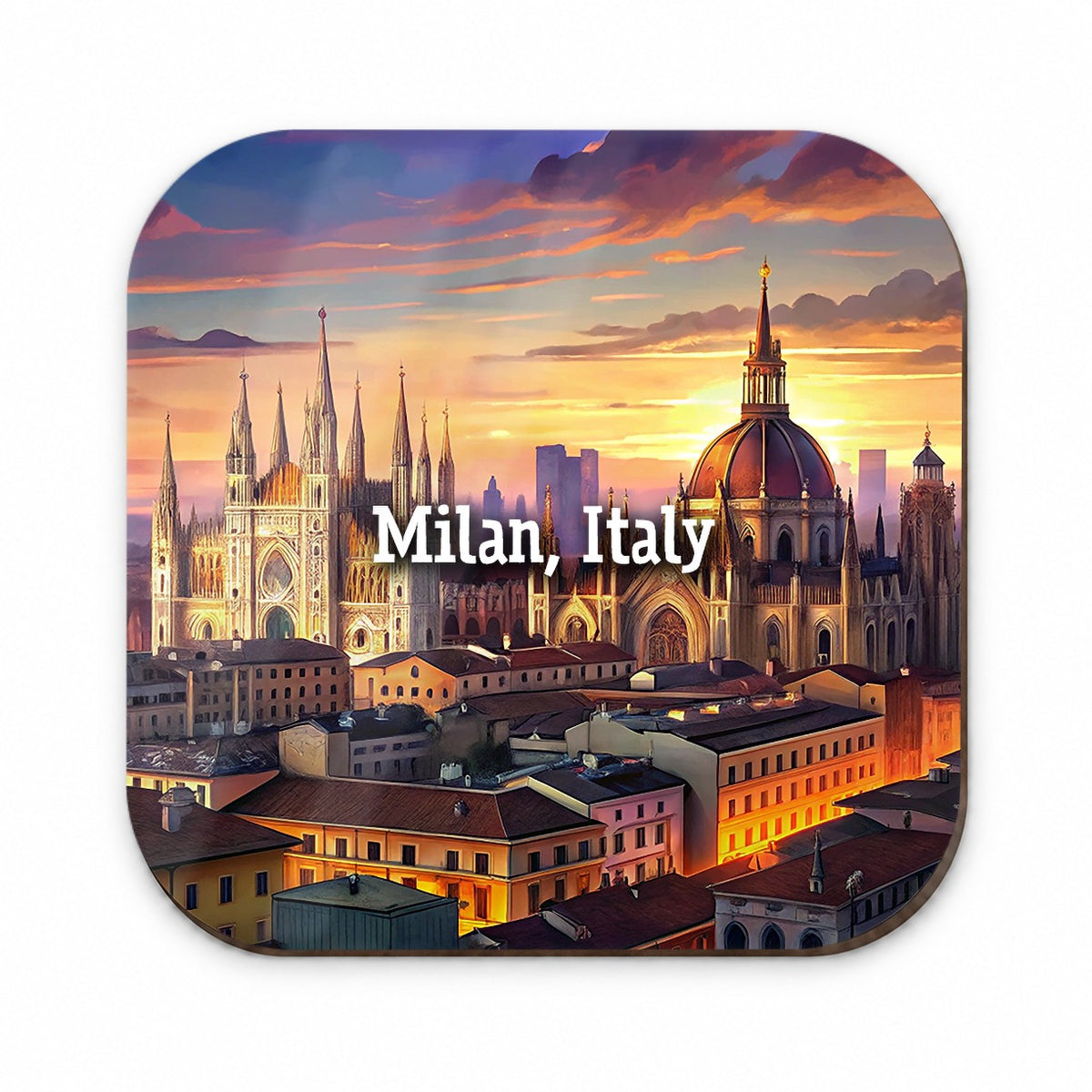 Milan, Italy Travel City Country Stamp Fridge Magnet