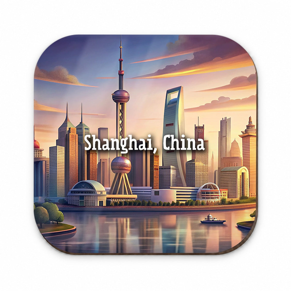 Shanghai, China Travel City Country Stamp Fridge Magnet