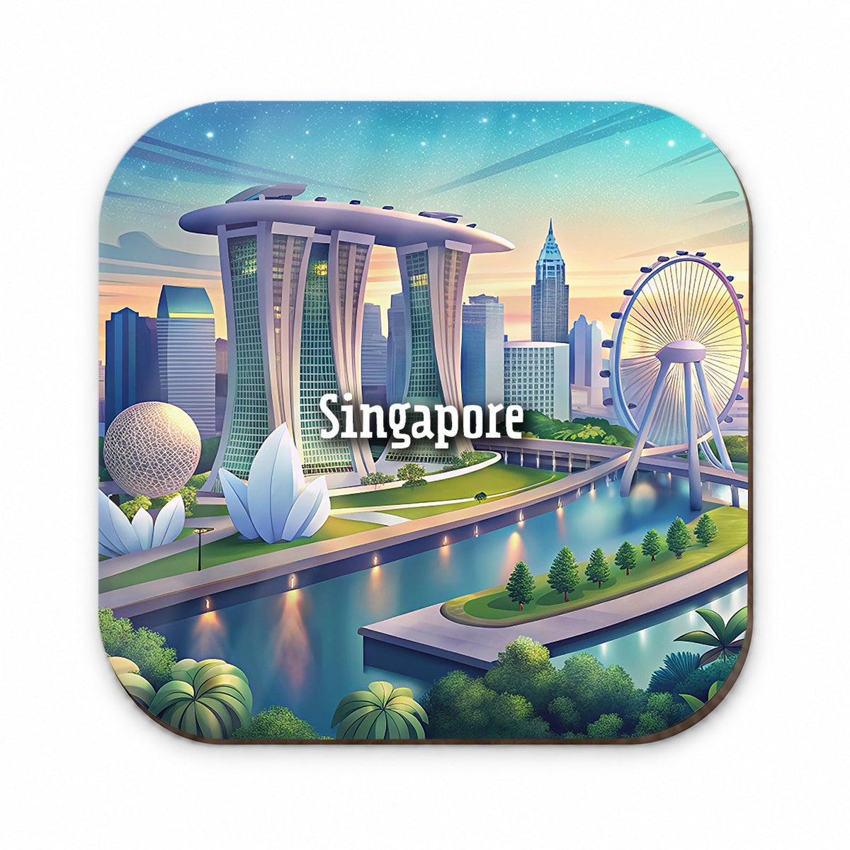 Singapore Travel City Country Stamp Fridge Magnet