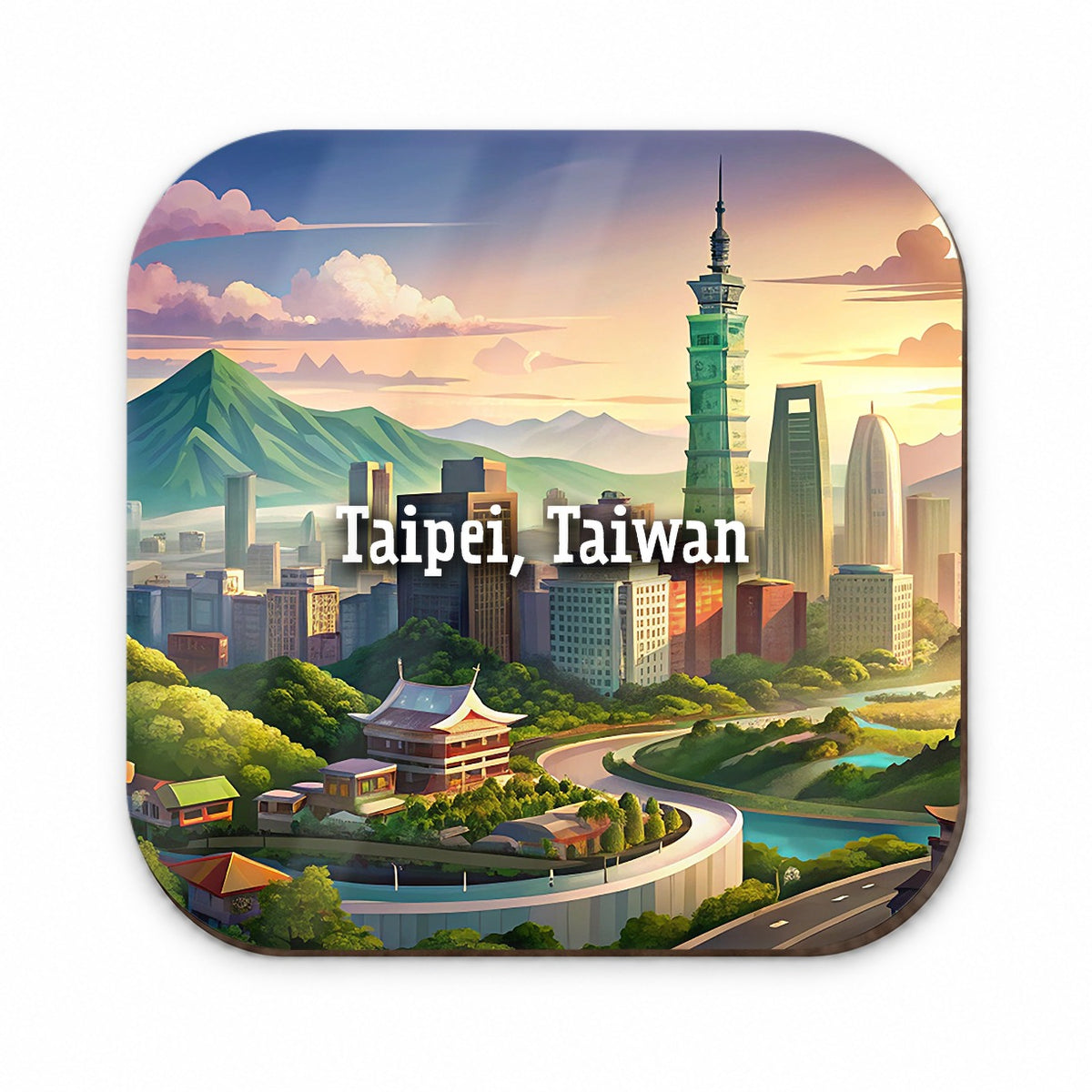 Taipei, Taiwan Travel City Country Stamp Fridge Magnet