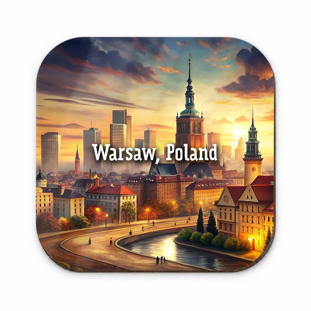 Warsaw, Poland Travel City Country Stamp Fridge Magnet
