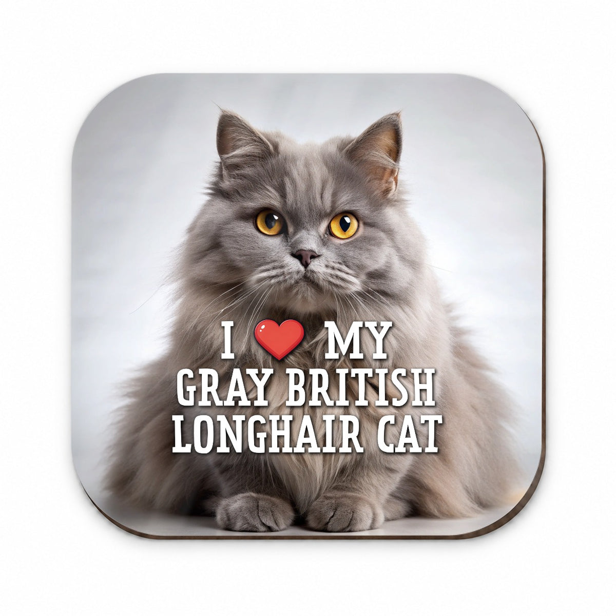I Love My Gray British Longhair Cat Heart Fridge Magnet