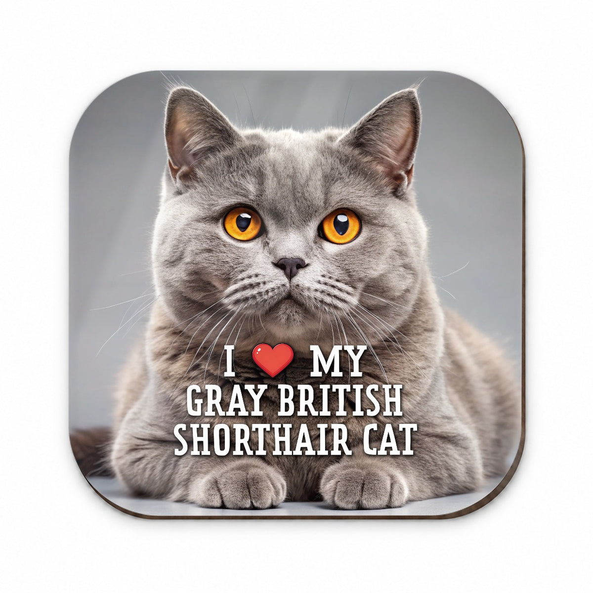 I Love My Gray British Shorthair Cat Heart Fridge Magnet