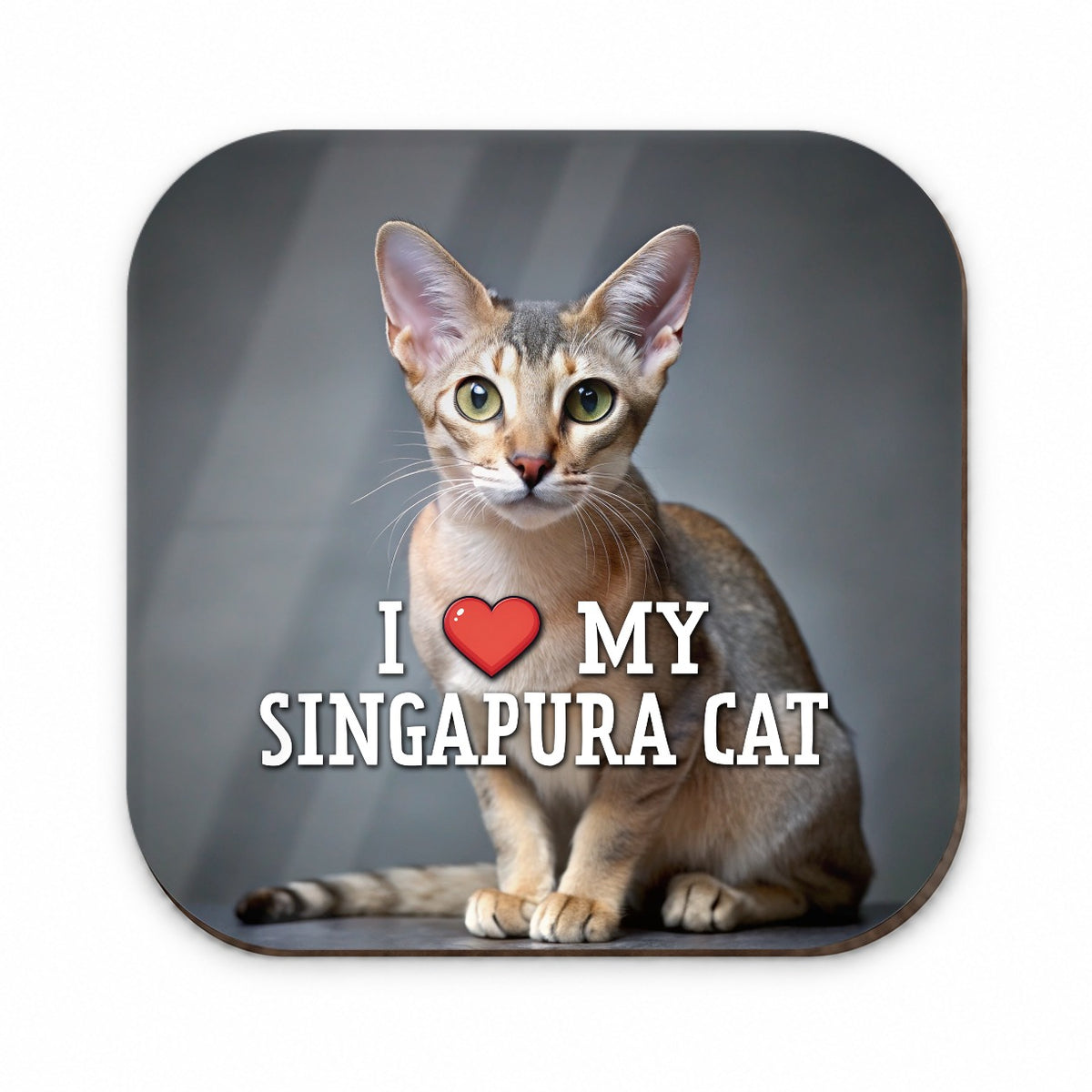 I Love My Singapura Cat Heart Fridge Magnet
