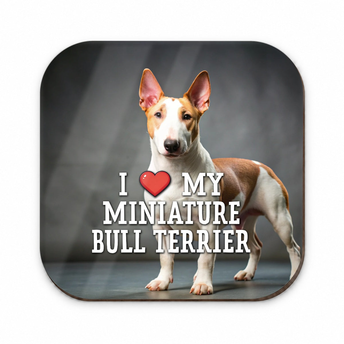 I Love My Miniature Bull Terrier Dog Heart Fridge Magnet