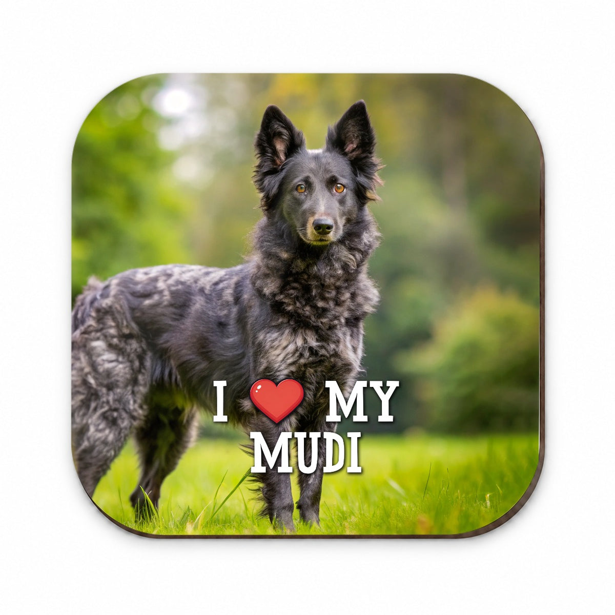 I Love My Mudi Dog Heart Fridge Magnet