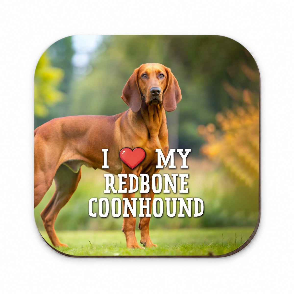 I Love My Redbone Coonhound Dog Heart Fridge Magnet