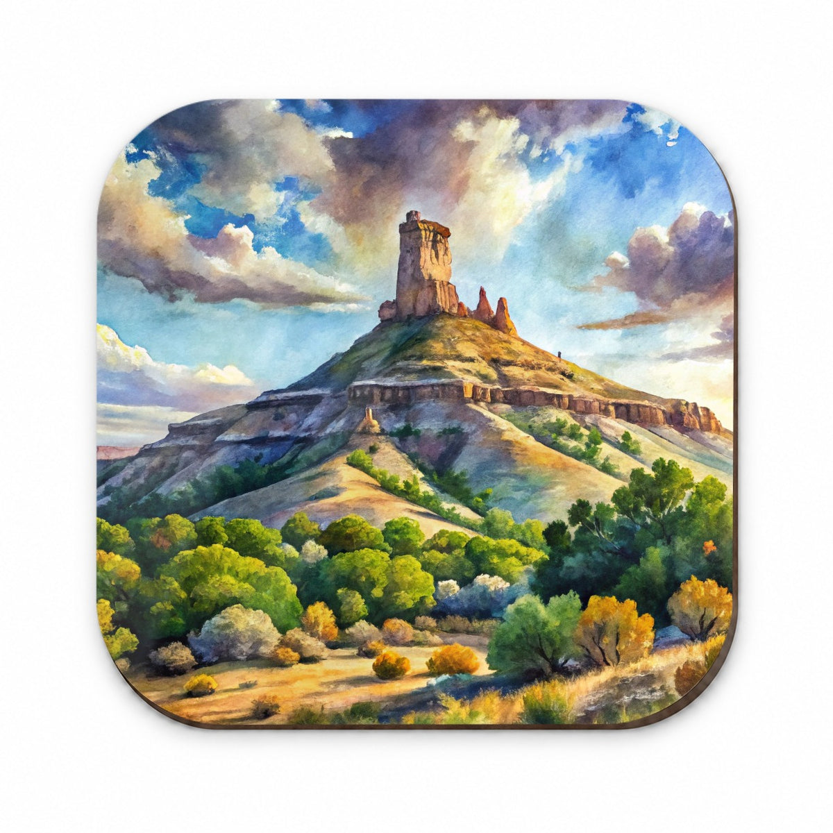 Chimney Rock National Monument Colorado Watercolor Style Fridge Magnet