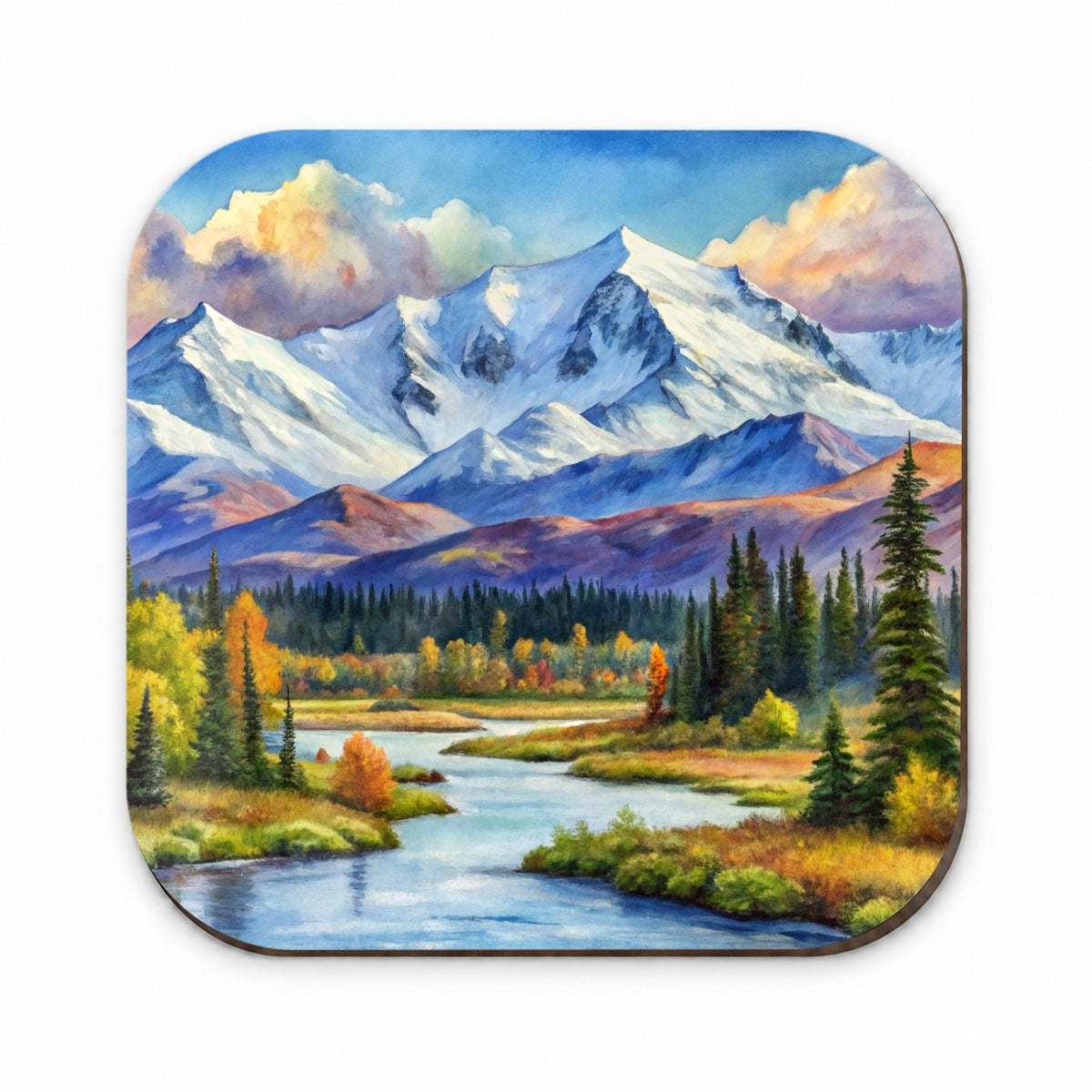 Denali National Park Alaska Watercolor Style Fridge Magnet