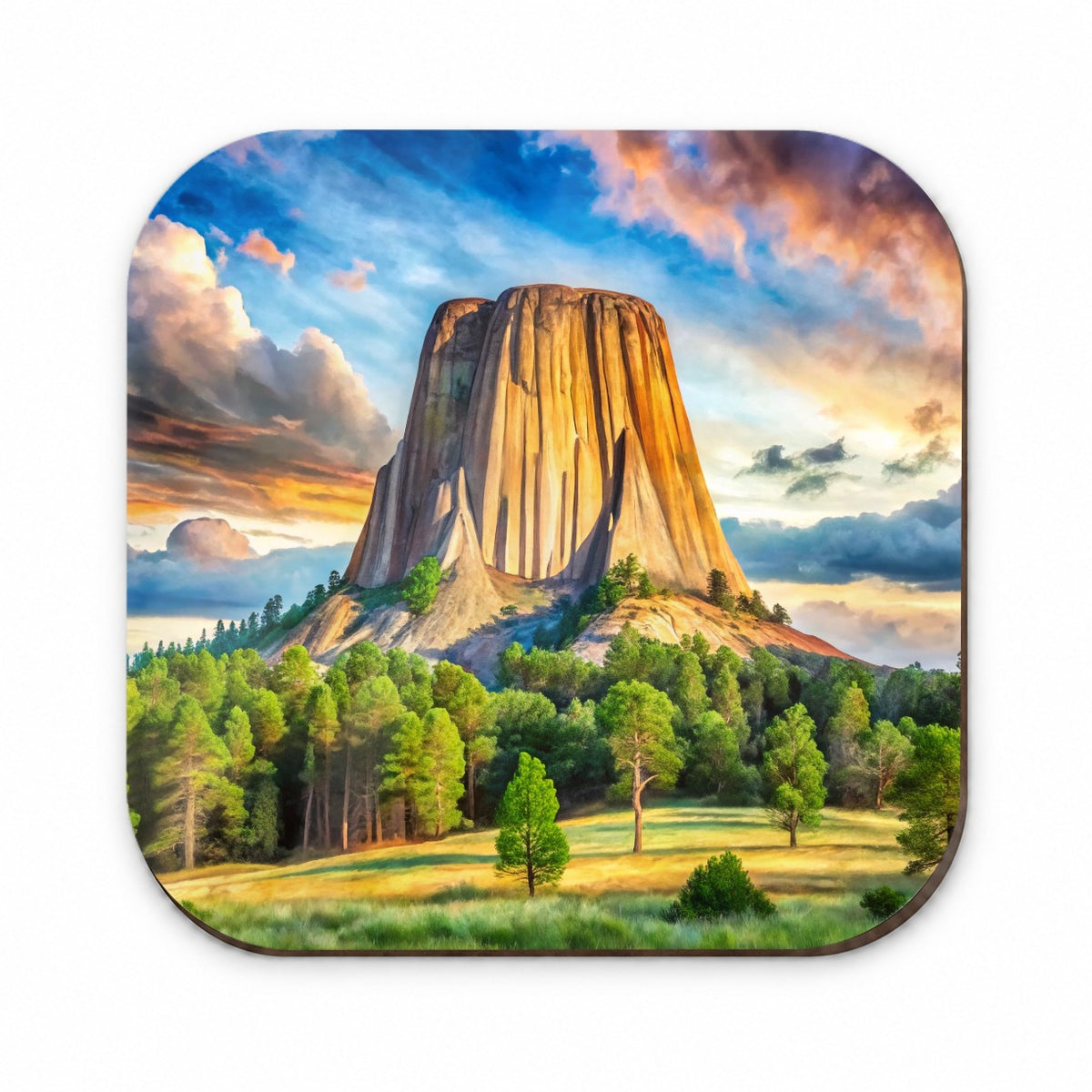 Devils Tower National Monument Wyoming Watercolor Style Fridge Magnet