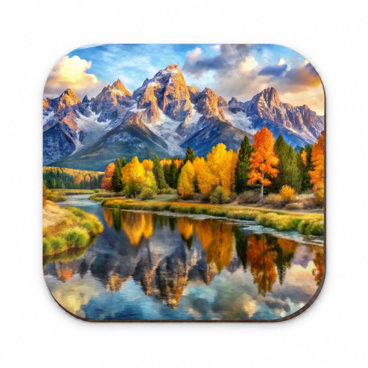 Grand Teton National Park Wyoming Watercolor Style Fridge Magnet