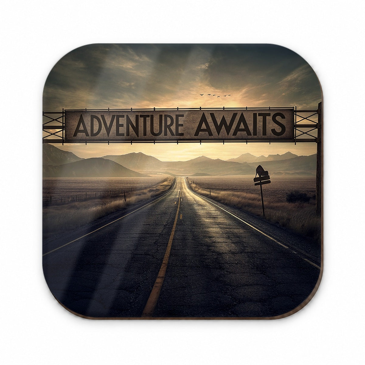 Adventure Awaits Highway Vanishing Point Fridge Magnet