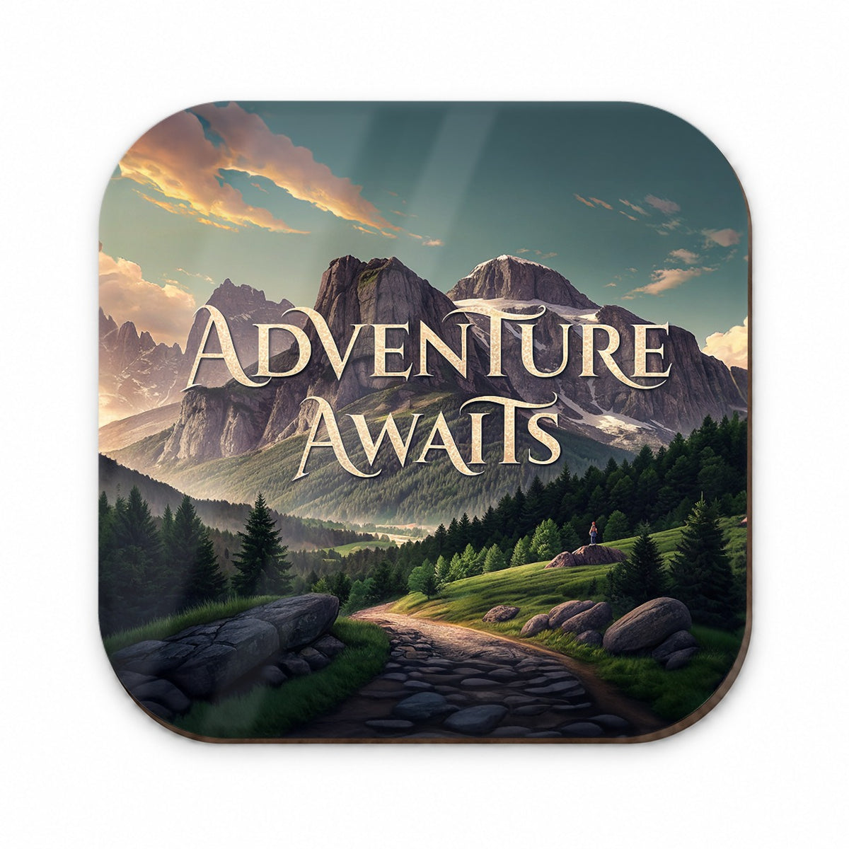 Adventure Awaits Mountains Hiking Camping Fridge Magnet