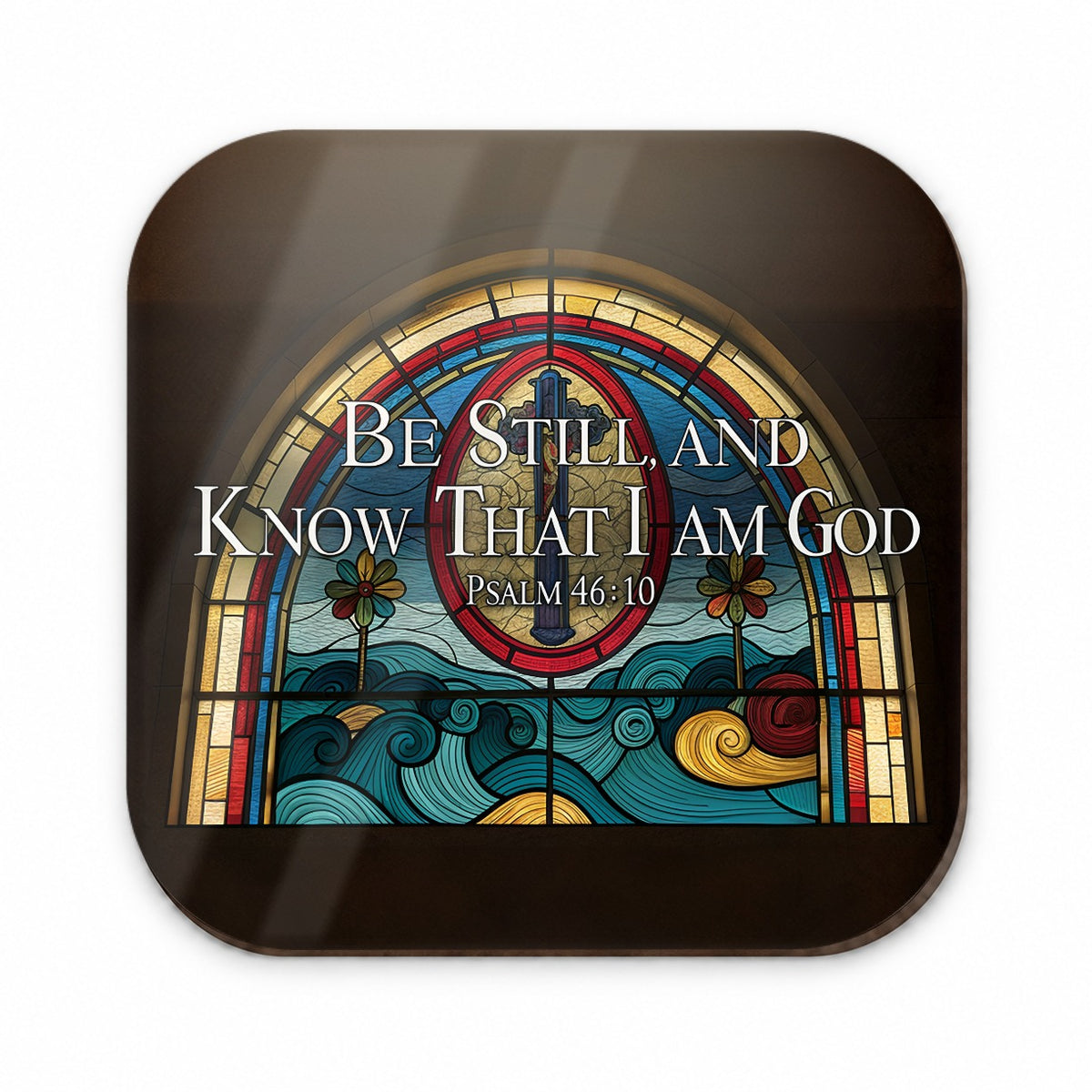 Be Still And Know That I Am God Psalm 46-10 Stained Glass Window Fridge Magnet