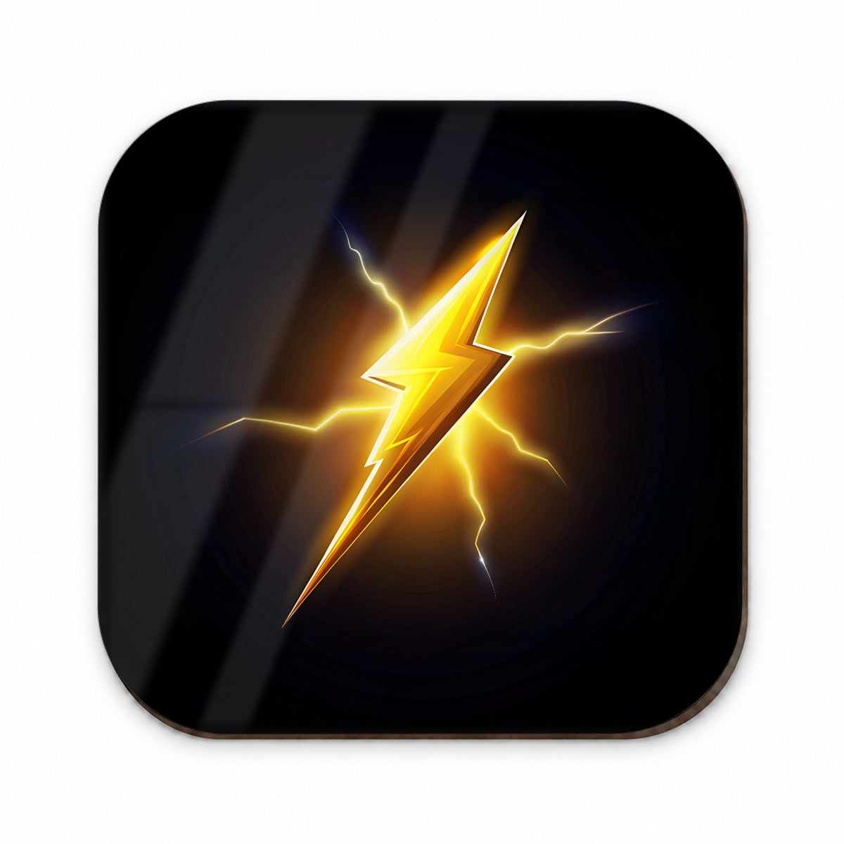 Cartoon Lightning Bolt On Black Fridge Magnet