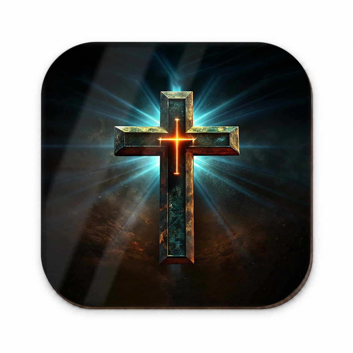 Cross On A Dark Background Religious Fridge Magnet