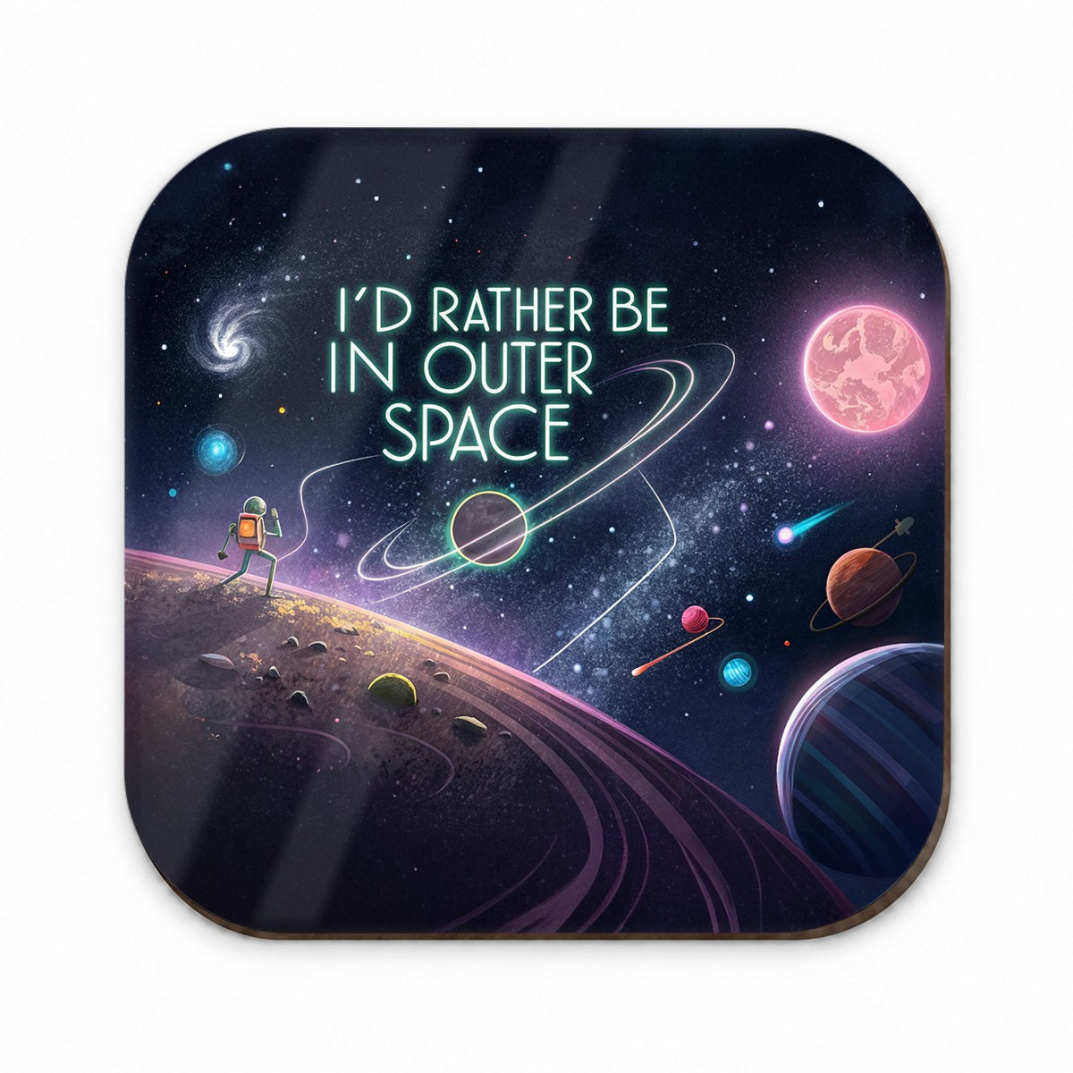 I'd Rather Be In Outer Space Sci-fi Fridge Magnet