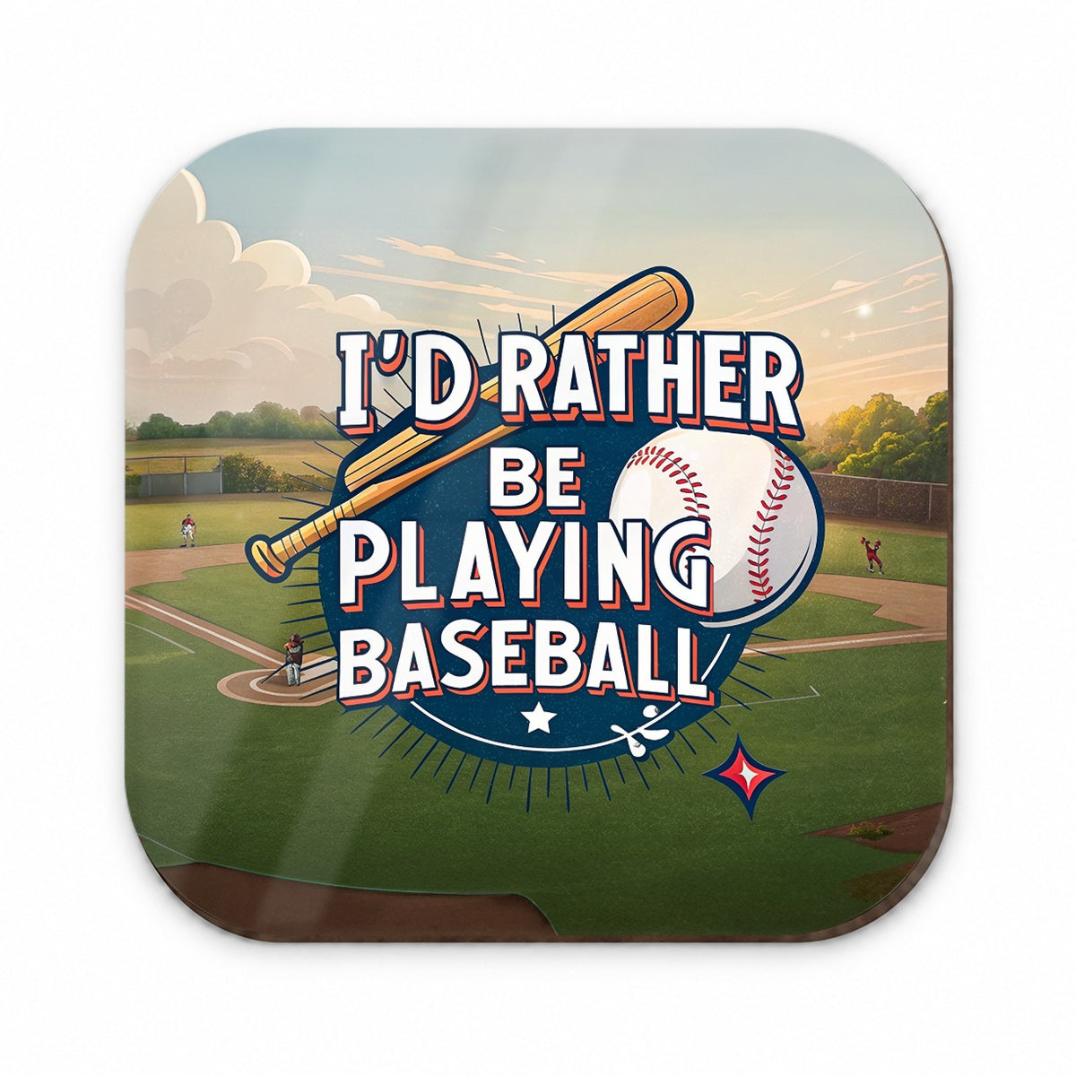 I'd Rather Be Playing Baseball Fridge Magnet