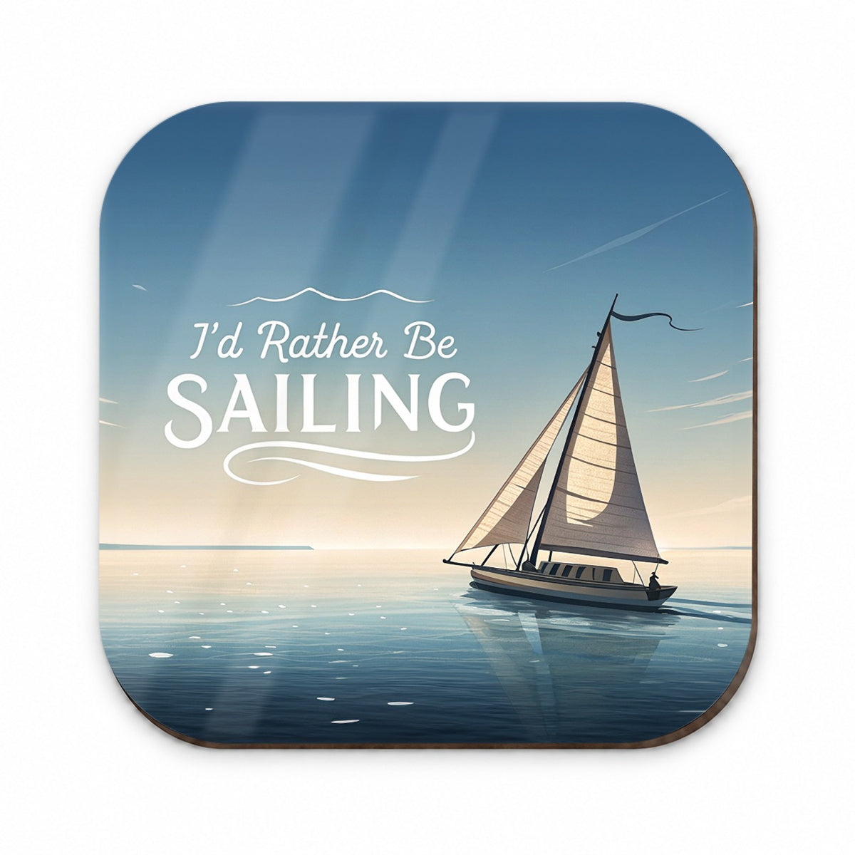 I'd Rather Be Sailing Sailboat Fridge Magnet
