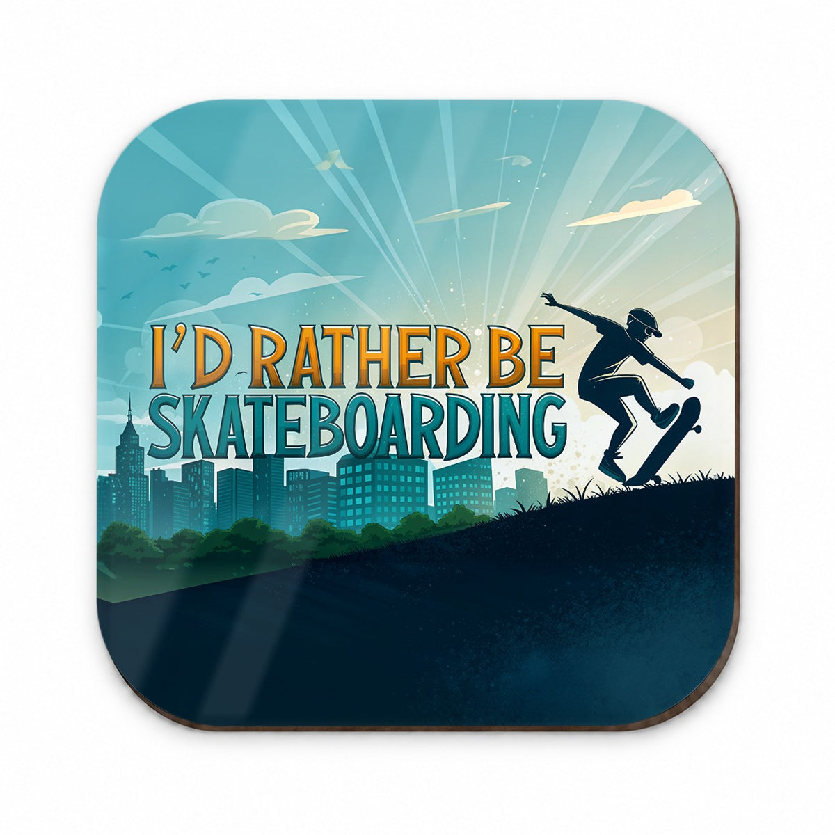 I'd Rather Be Skateboarding Fridge Magnet