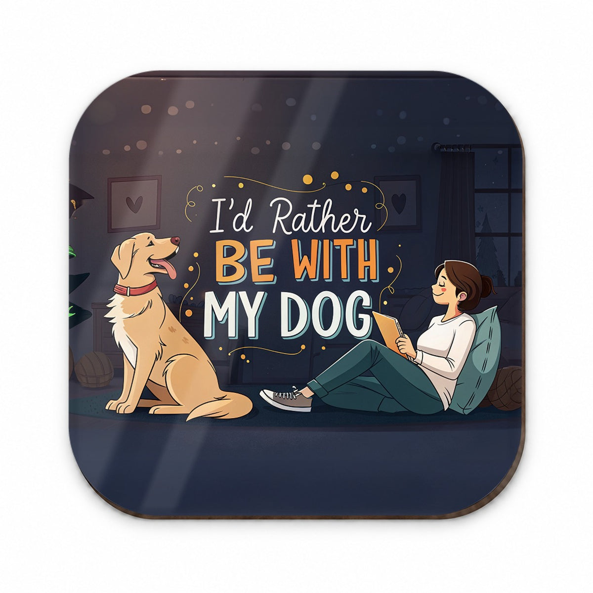 I'd Rather Be With My Dog Funny Fridge Magnet