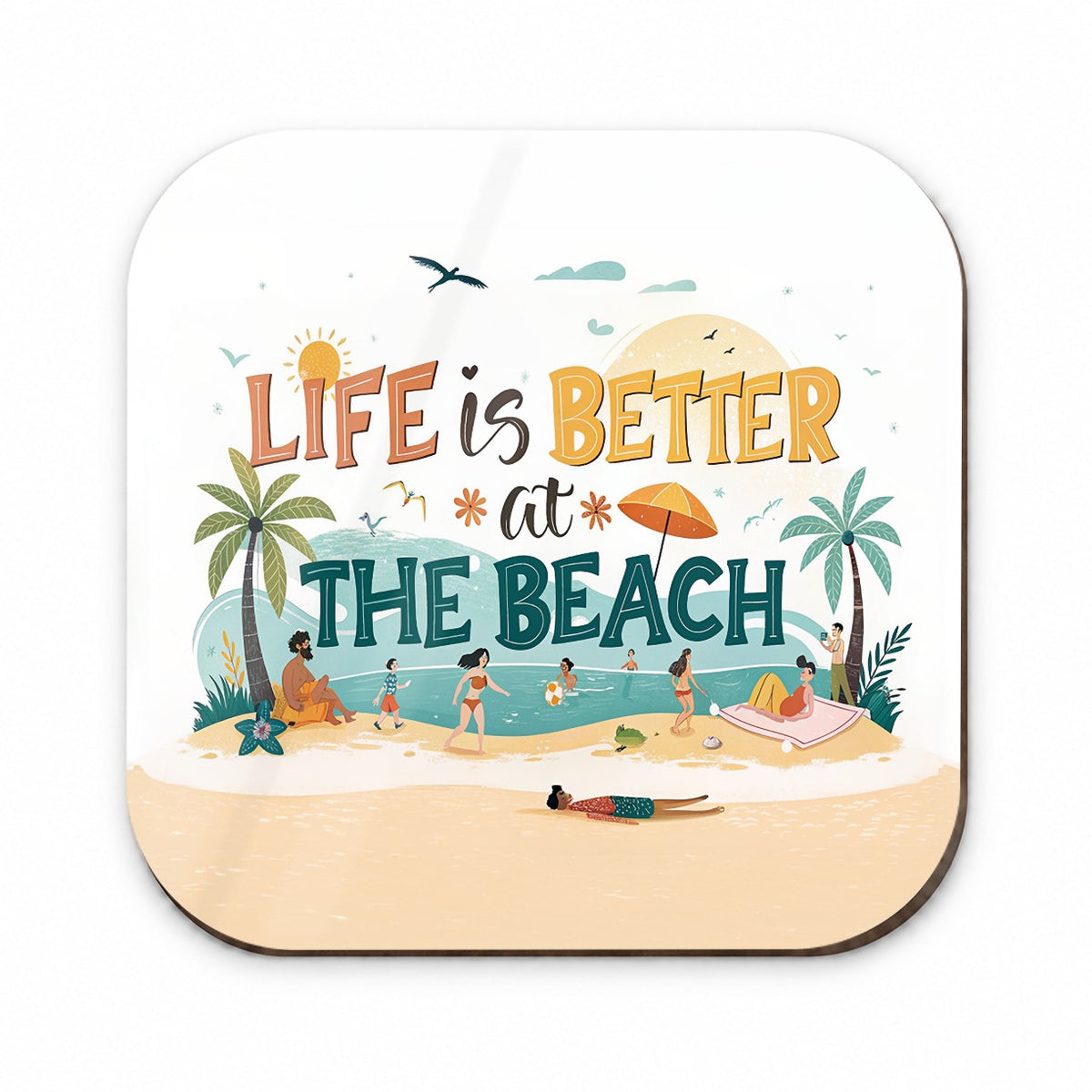 Life Is Better At The Beach Cartoon Fridge Magnet