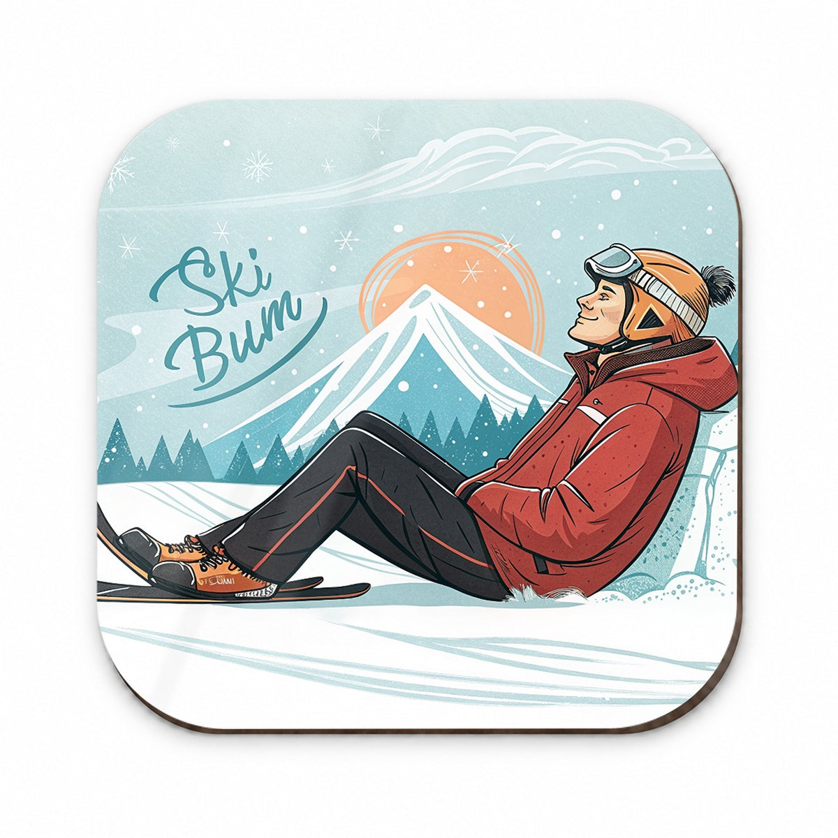 Ski Bum Lounging Fridge Magnet