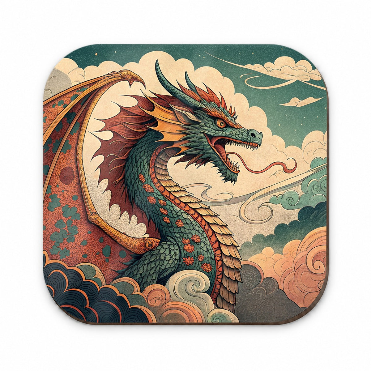 60's Style Pulp Fantasy Dragon Illustration Fridge Magnet