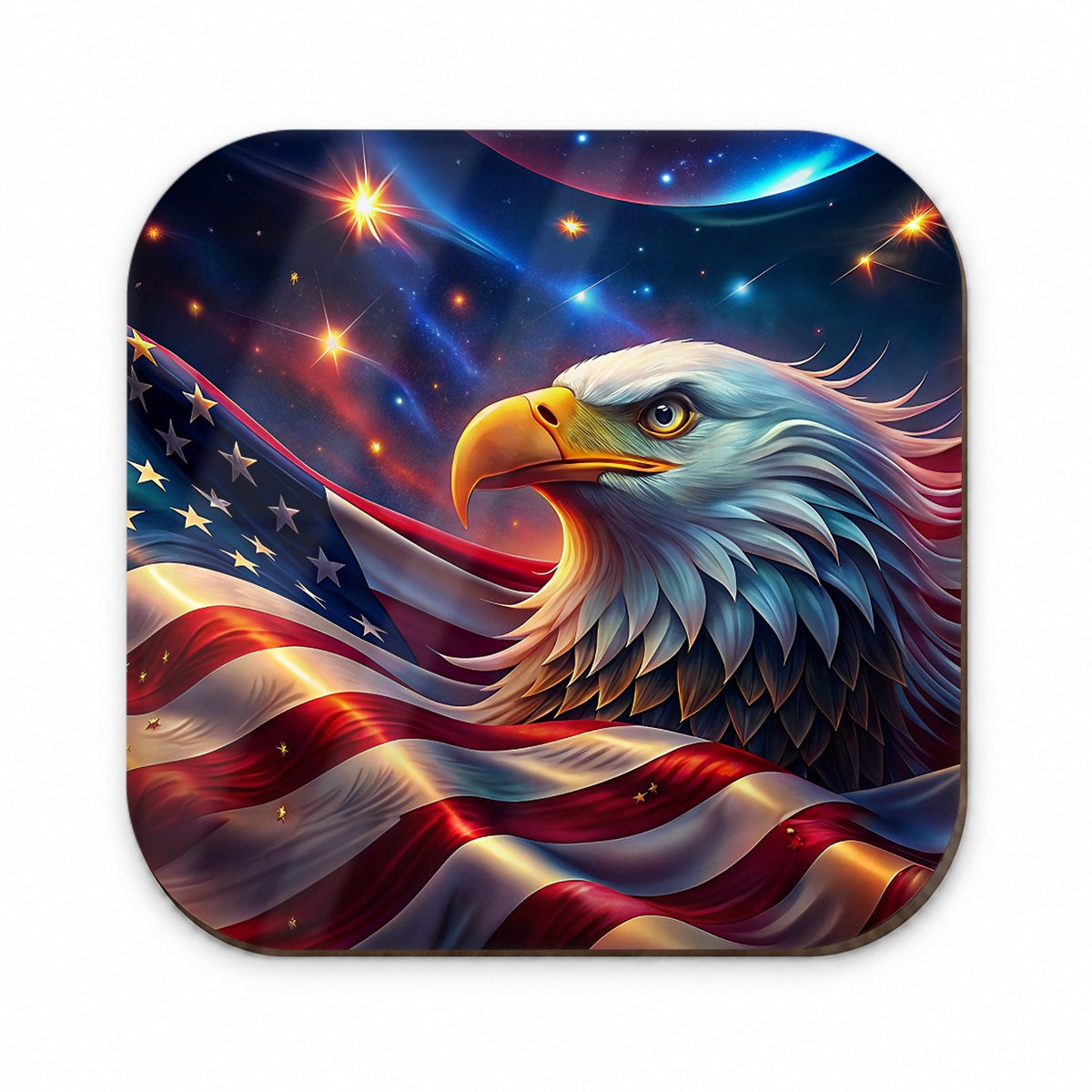 Awesome Patriotic American Flag and Bald Eagle Fridge Magnet