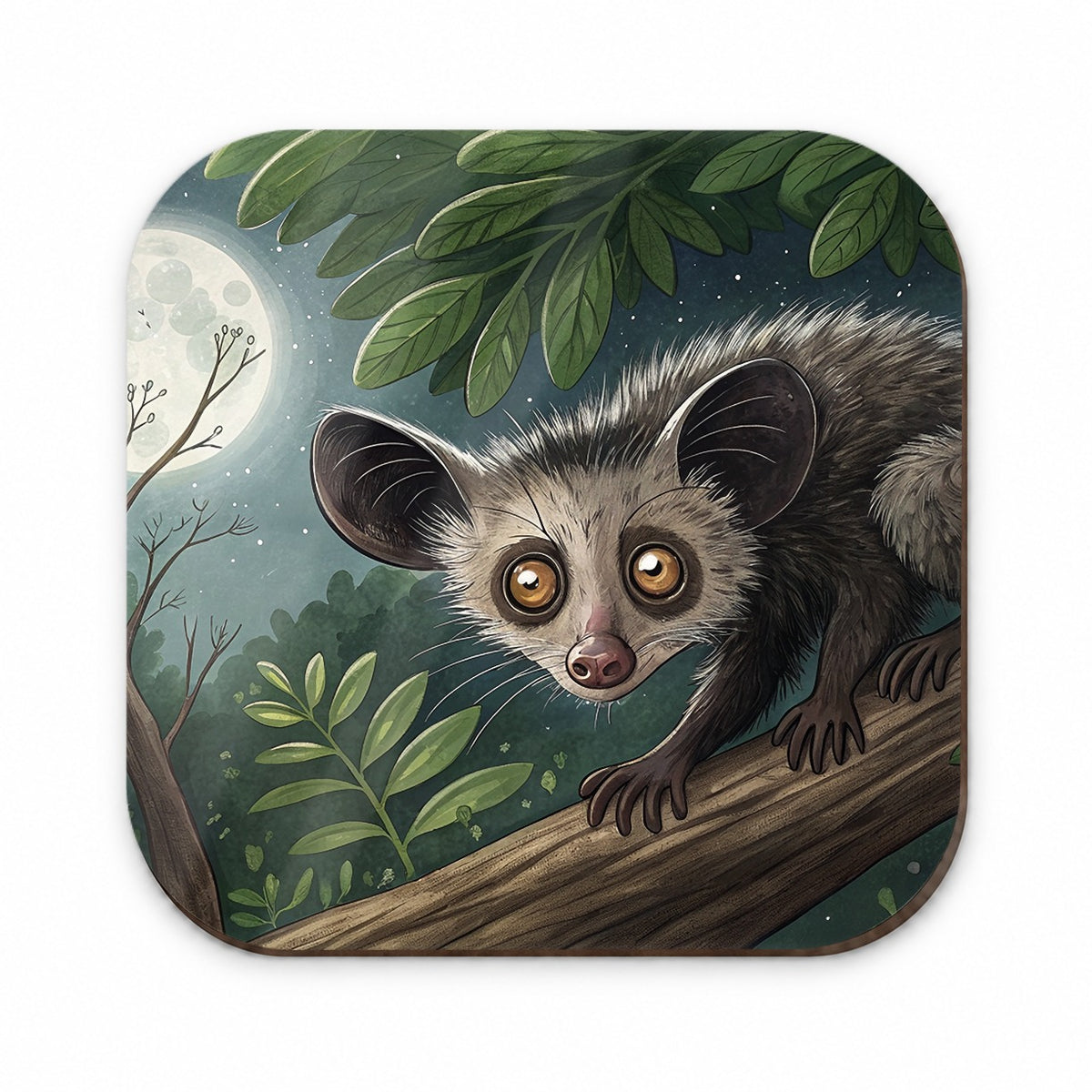 Aye Aye Long Fingered Lemur Illustration Fridge Magnet