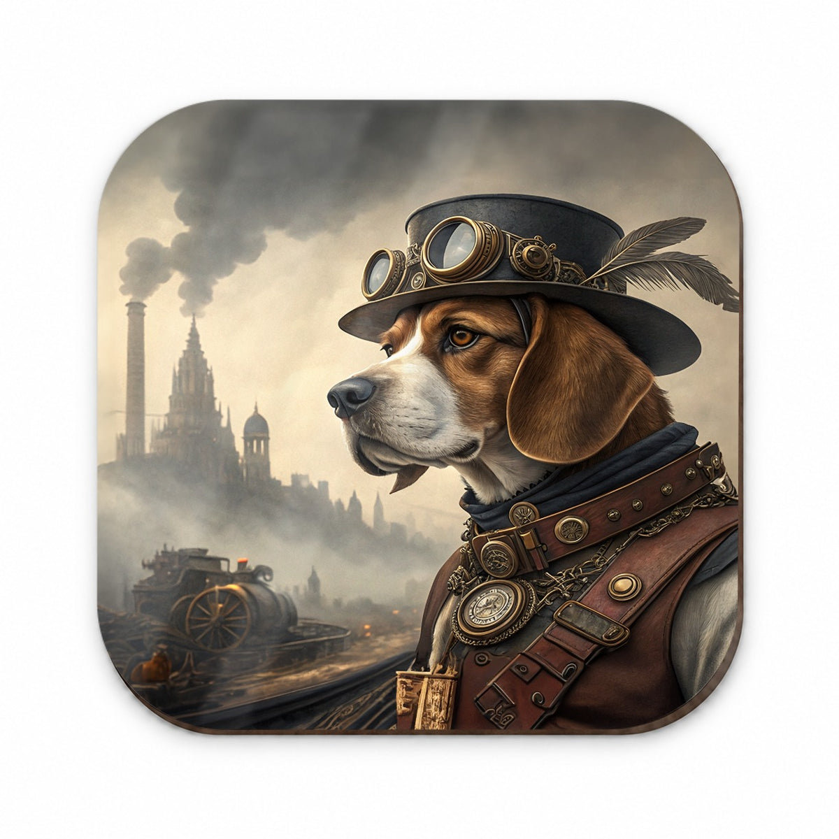 Beagle Dog Steampunk Fridge Magnet