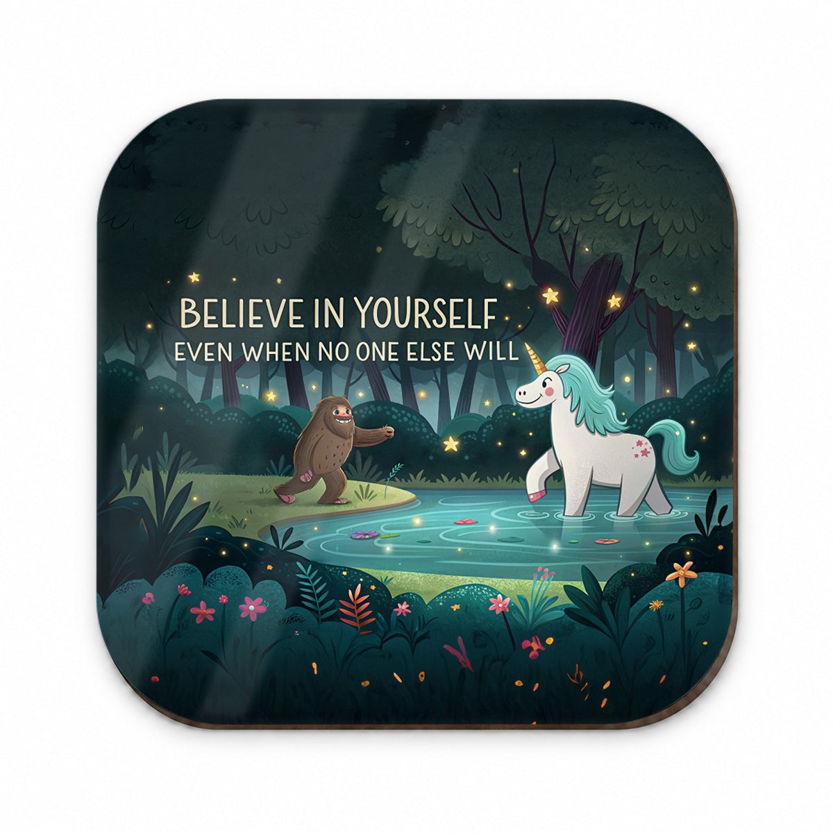 Believe In Yourself Even When No One Else Will Bigfoot Unicorn Funny Fridge Magnet