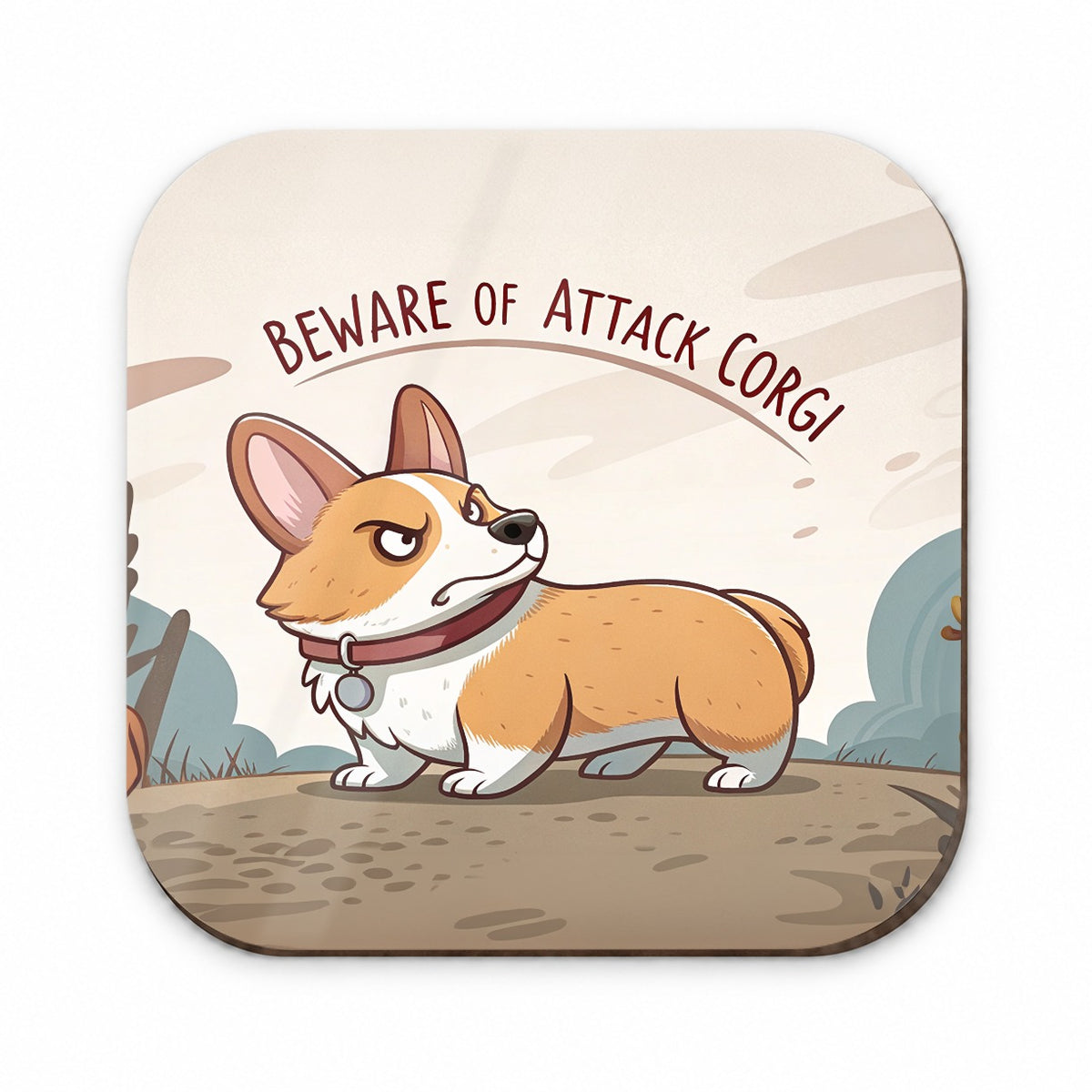 Beware Of Attack Corgi Dog Funny Fridge Magnet