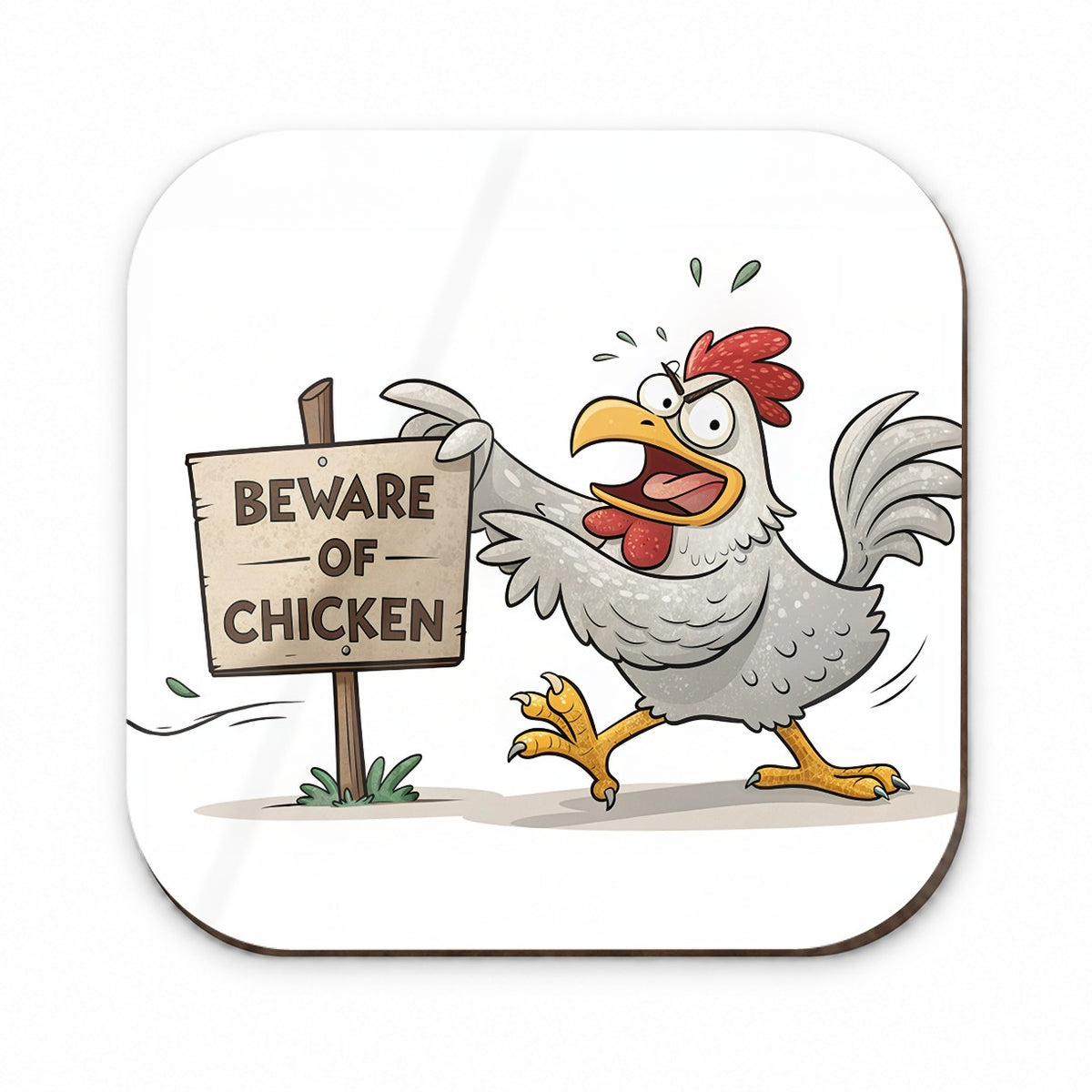 Beware Of Chicken Funny Fridge Magnet