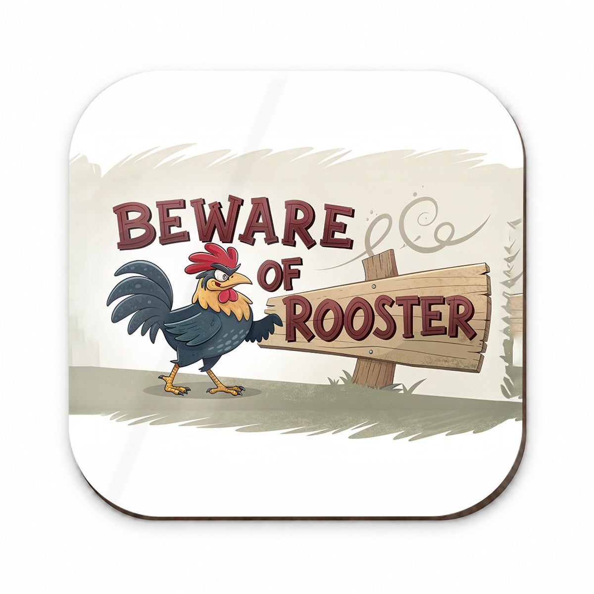 Beware Of Rooster Funny Fridge Magnet