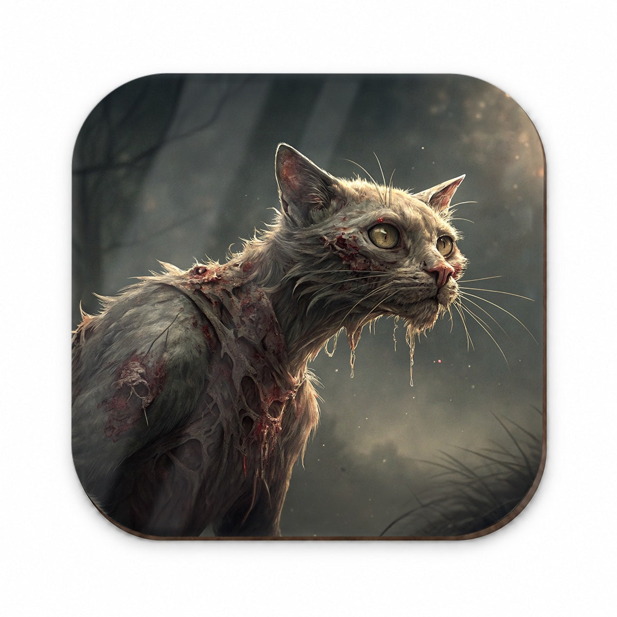 Cat Zombie Creepy Scary Halloween Fridge Magnet