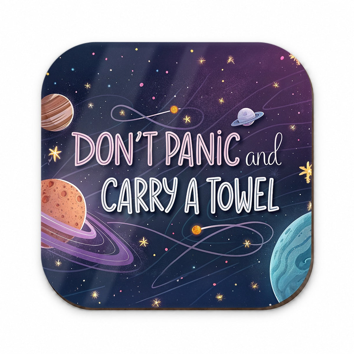 Don't Panic And Carry A Towel Funny Sci-Fi Fridge Magnet