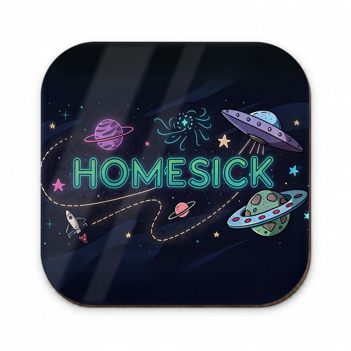 Homesick UFO Sci-Fi Funny Saying Fridge Magnet