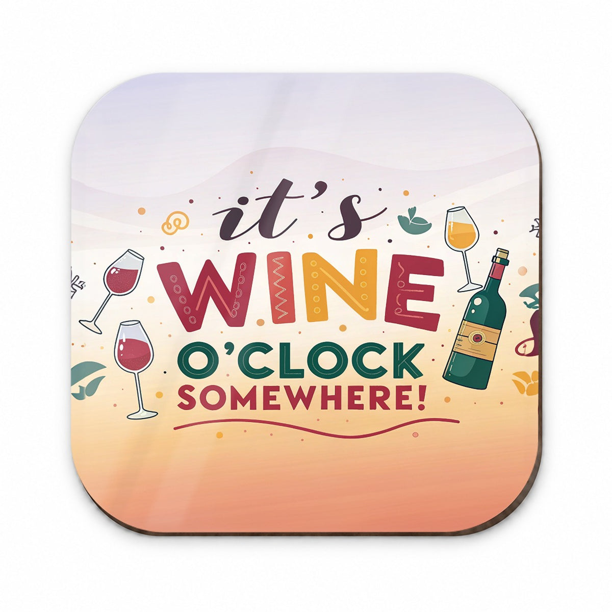 It's Wine O'clock Somewhere Funny Fridge Magnet