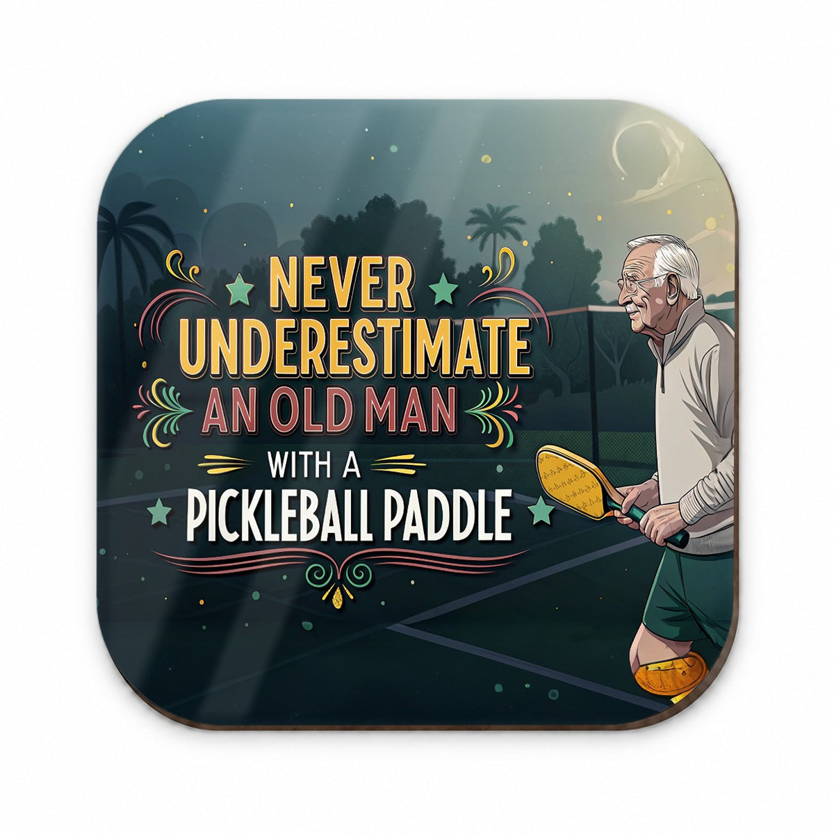 Never Underestimate An Old Man With A Pickleball Paddle Funny Fridge Magnet