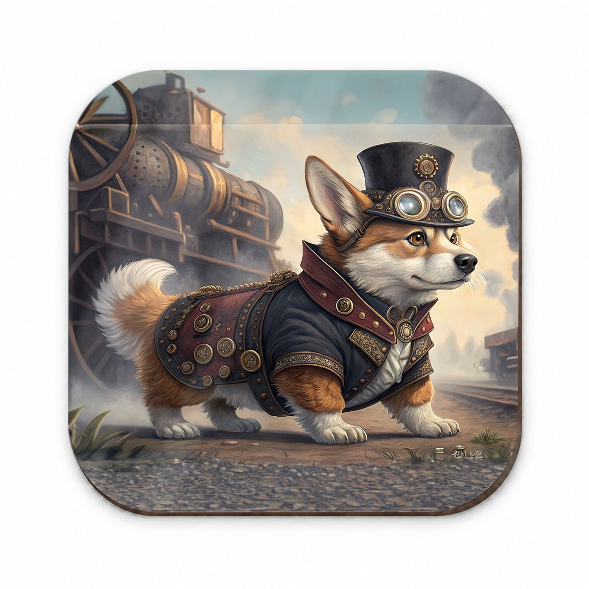 Pembroke Welsh Corgi Dog Steampunk Fridge Magnet