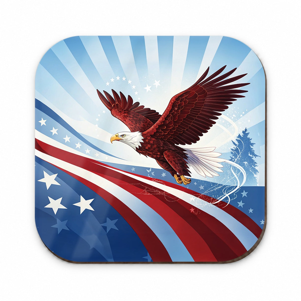 Red Blue White Patriotic Bald Eagle Fridge Magnet