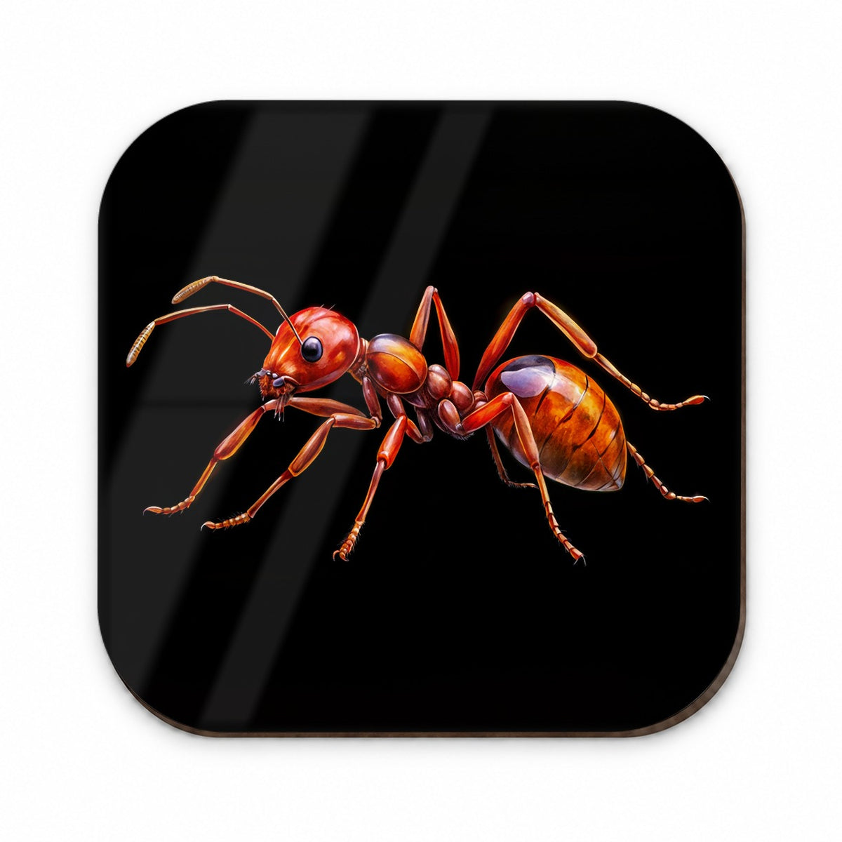Red Fire Ant Watercolor Black Background Fridge Magnet
