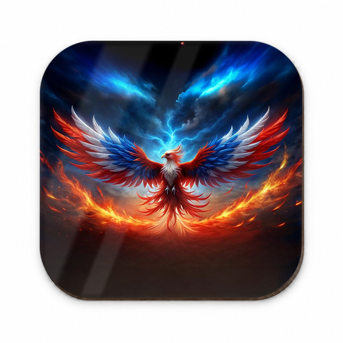 Red White And Blue Phoenix Rising Fridge Magnet