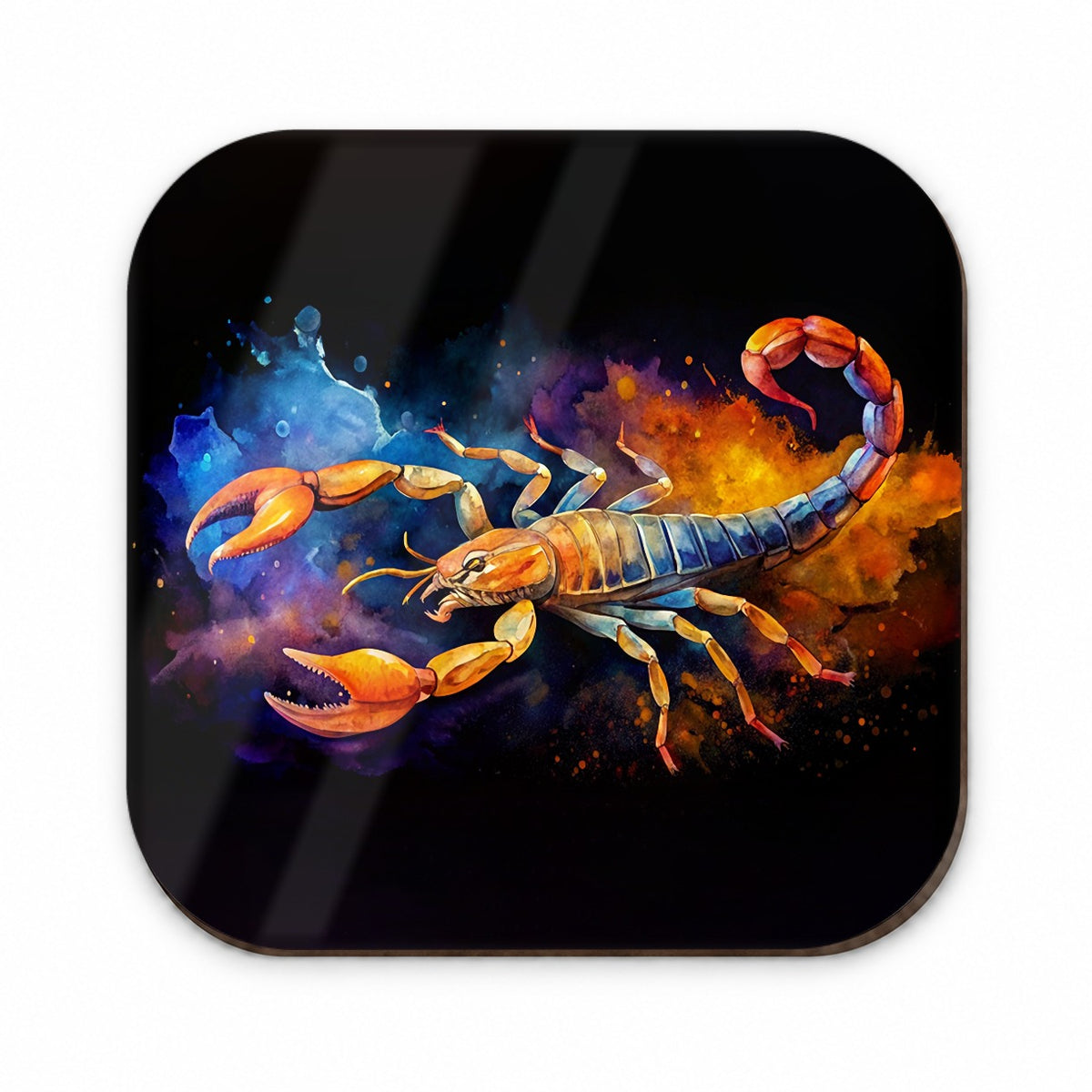 Scorpion Watercolor Black Background Fridge Magnet