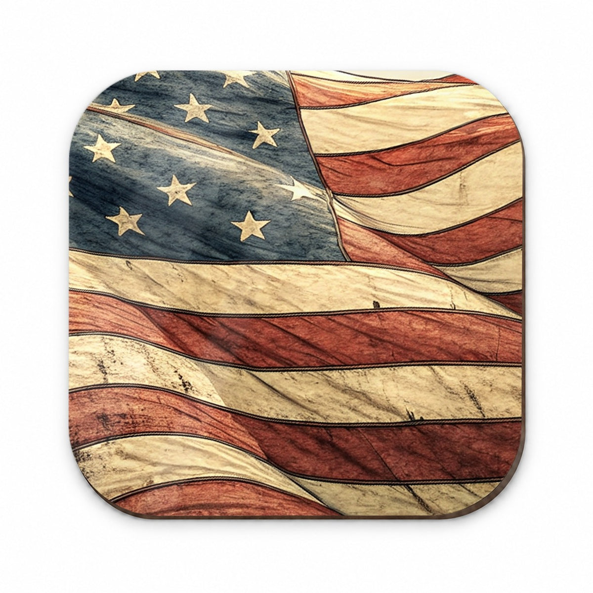 Waving Rustic American Flag Illustration Fridge Magnet