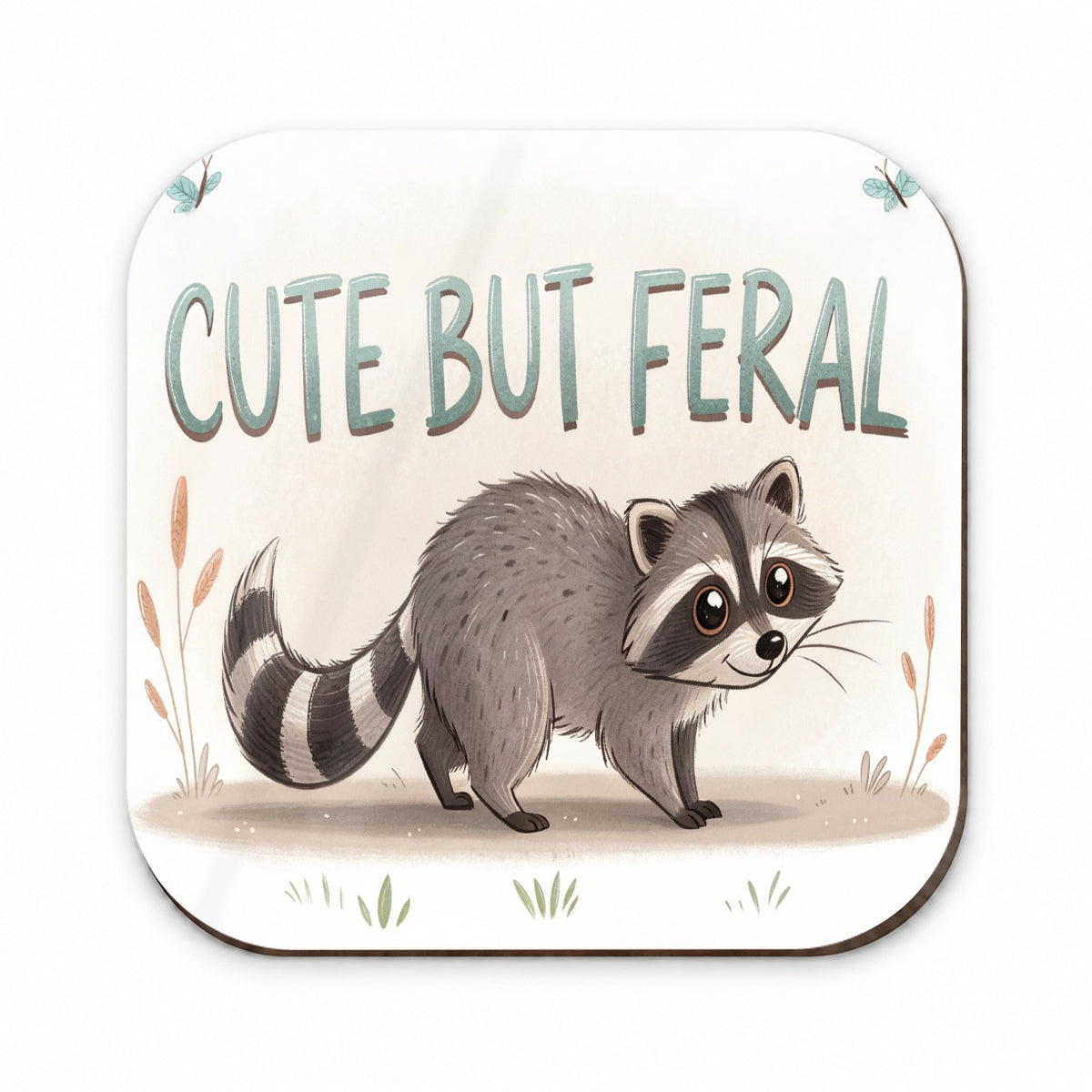 Cute But Feral Funny Raccoon Fridge Magnet