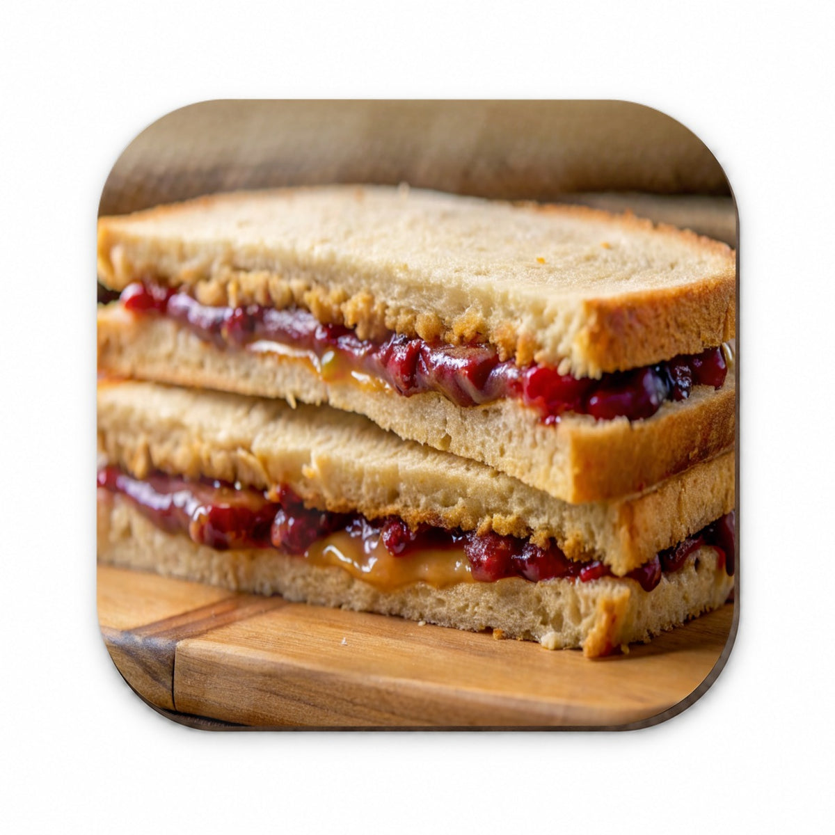 Close-up of a PB&J Peanut Butter And Jelly Sandwich Fridge Magnet