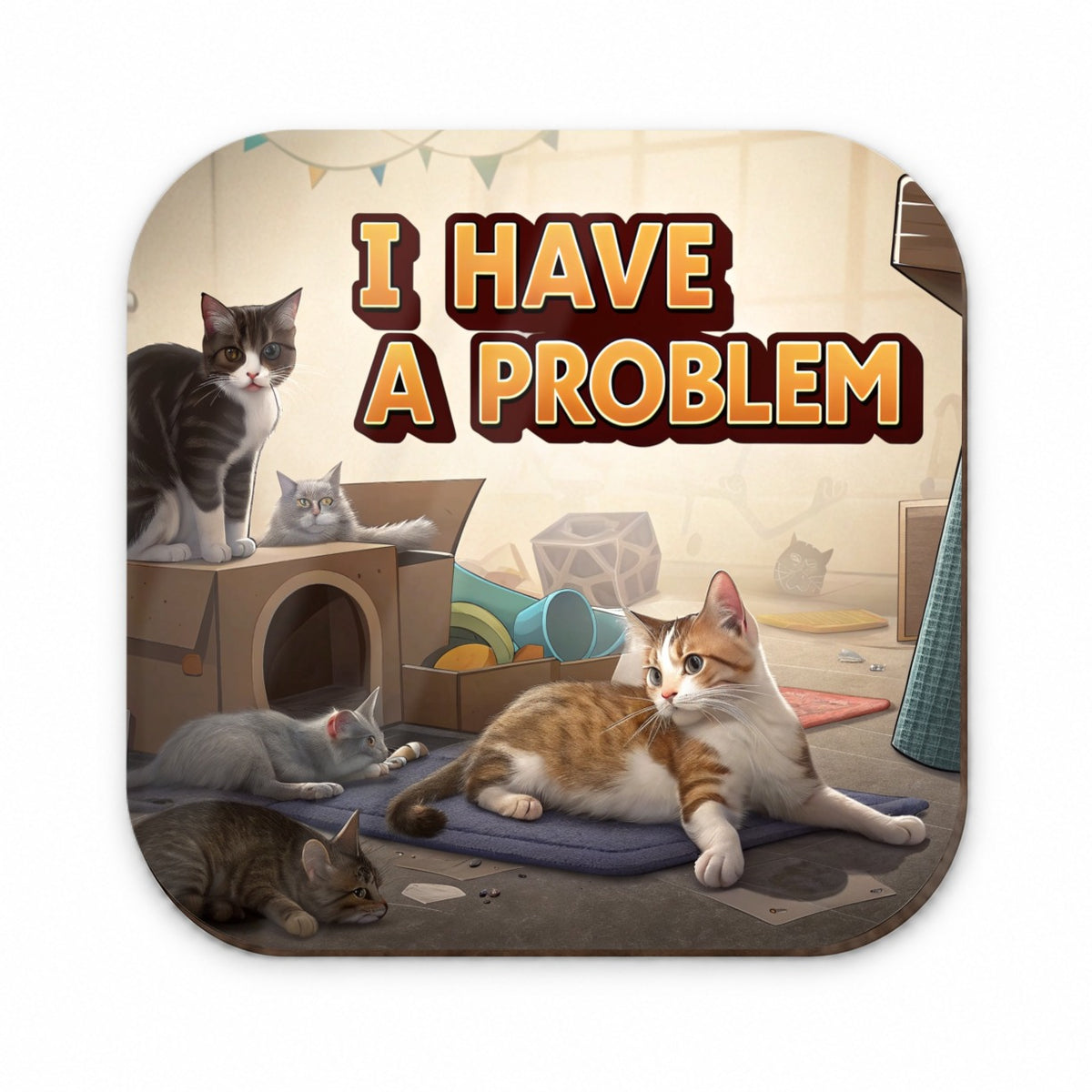 I Have A Problem Cat Hoarder Funny Fridge Magnet